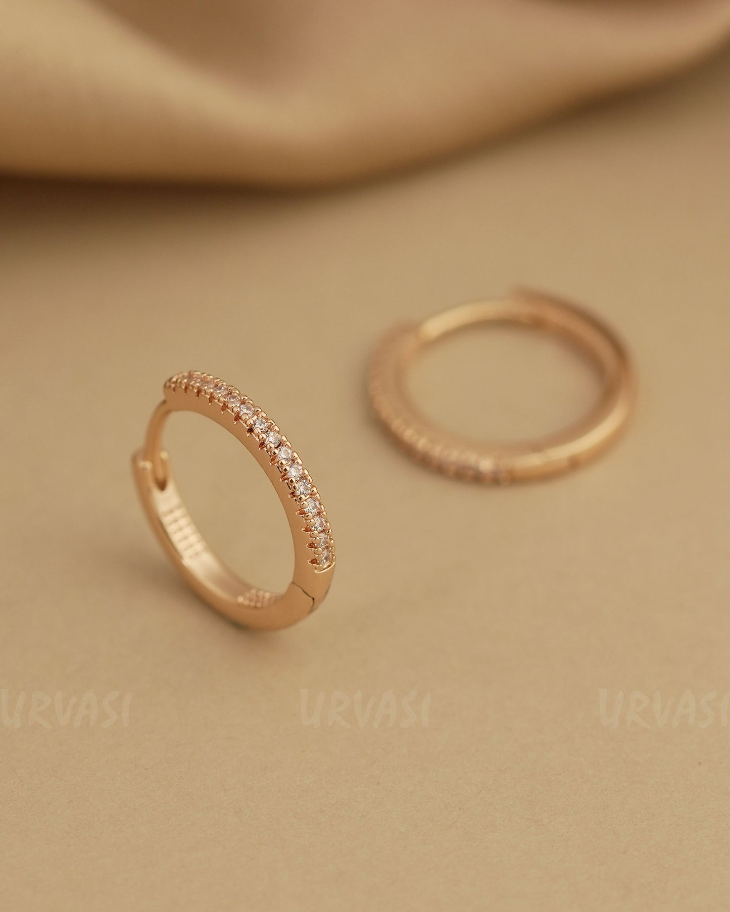 Gold-Polish Stone-Studded AD Earrings ER 812