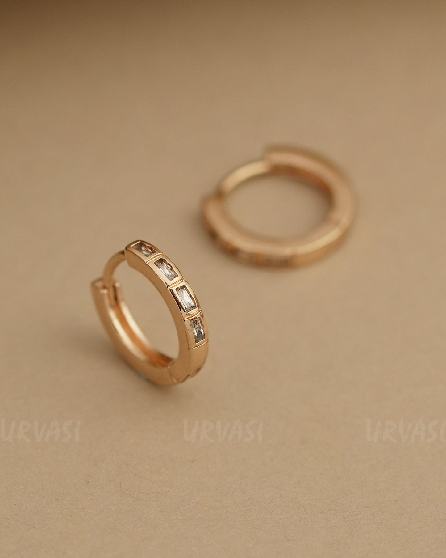 Rose-Gold Polish Stone-Studded AD Earrings ER 820
