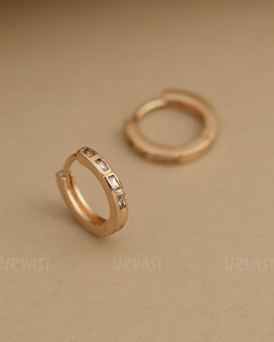 Rose-Gold Polish Stone-Studded AD Earrings ER 820