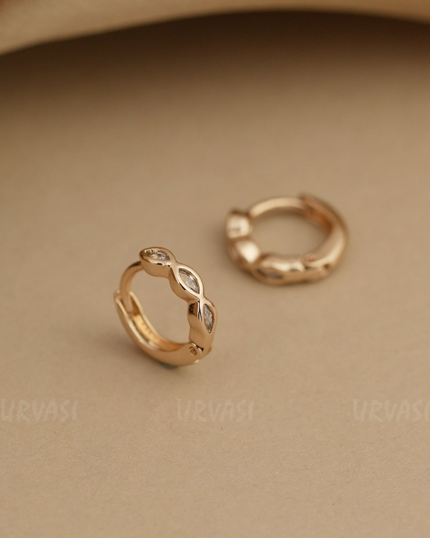 Rose-Gold Polish AD Hoop Earrings ER 826