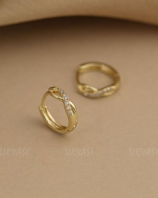 Gold-Polish Double-Hoop Huggie Earrings ER 828