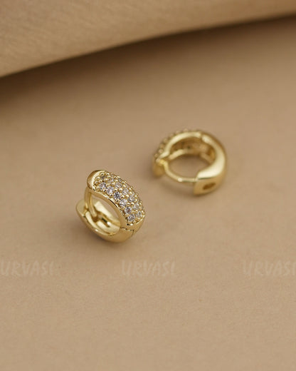 Gold-Plated Huggie AD Hoop Earrings ER 783