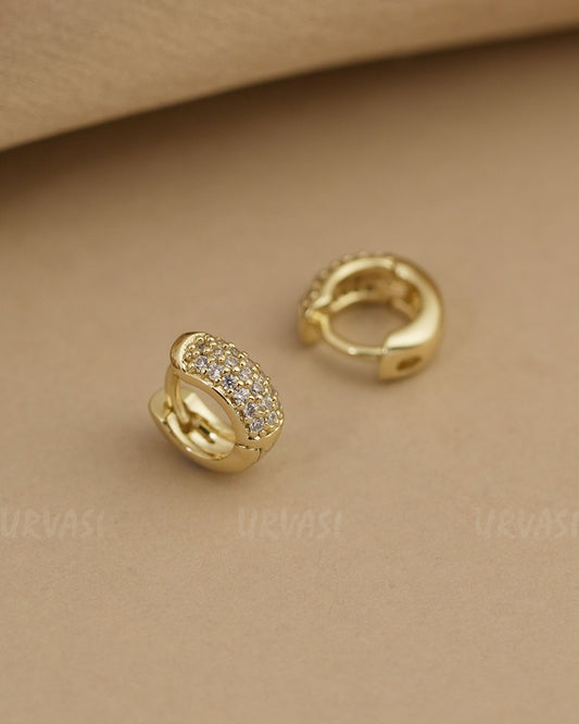 Gold-Plated Huggie AD Hoop Earrings ER 783