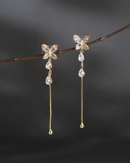 Korean Butterfly Designed Tassel Earrings  ER 840