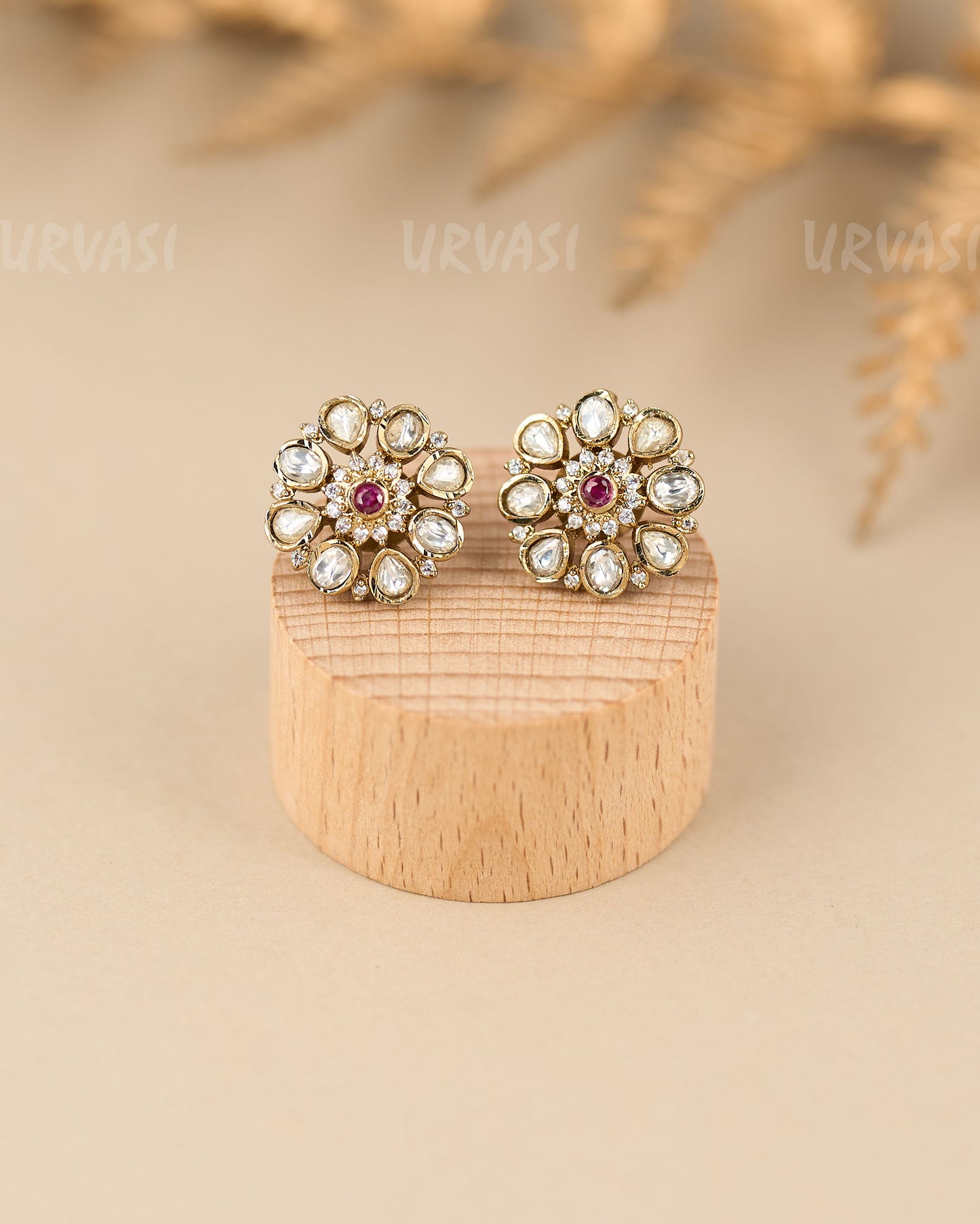 Mehendi Polish floral Stud Earrings ER 862