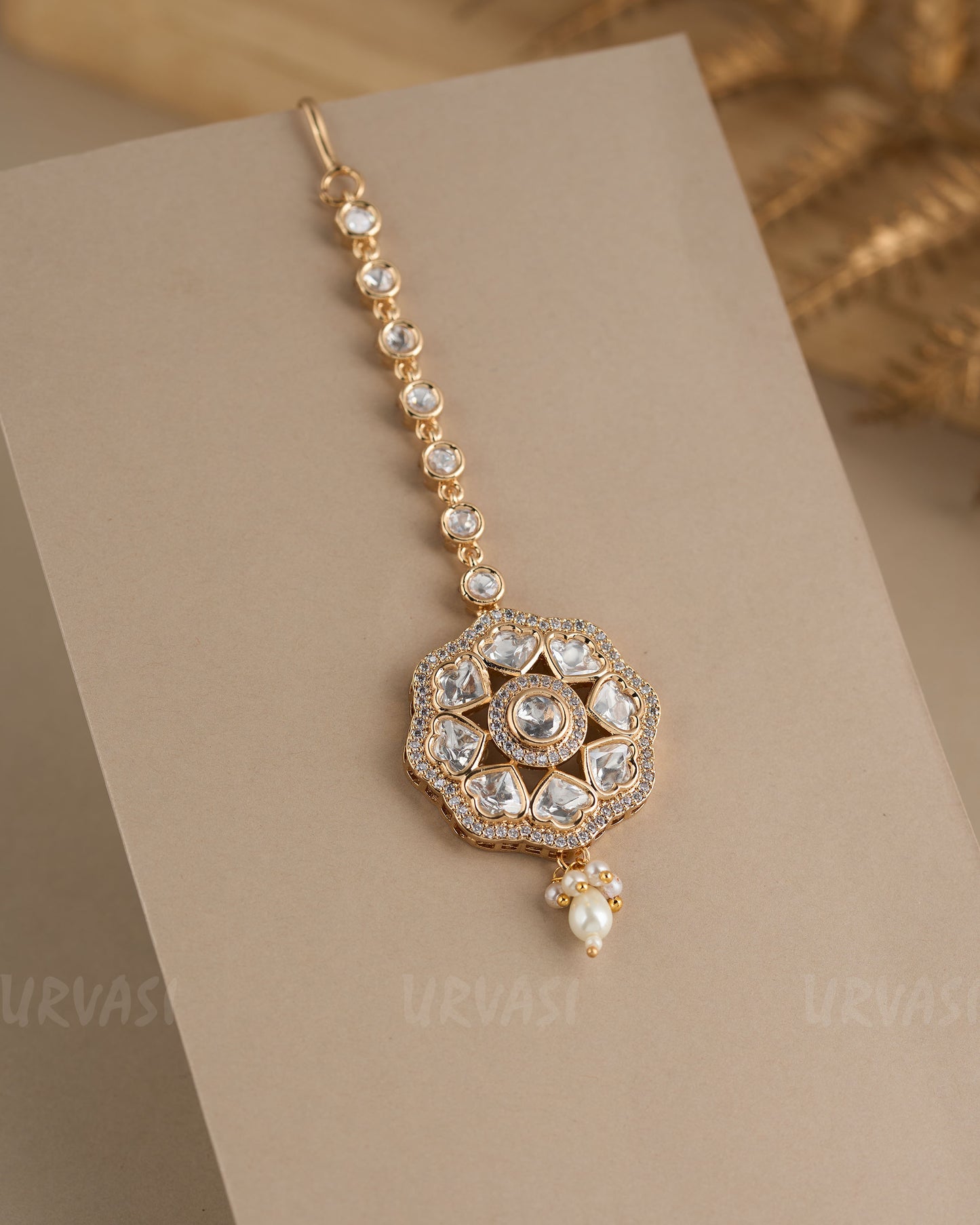 Gold-Toned Polka Beaded Chutty CH 88