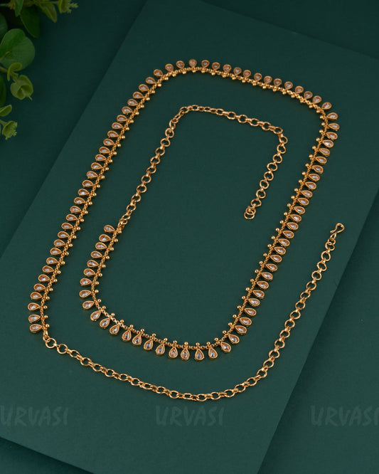 Gold-Toned Tear-Drop Designed Hip Chain HC 76