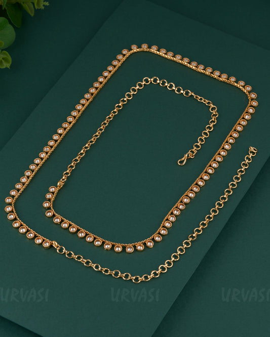 Gold-Toned Round-Designed Hip Chain HC 77