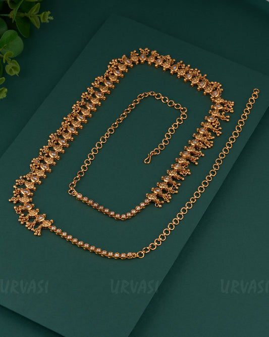 Gold-Toned Floral Mango Hip Chain HC 80