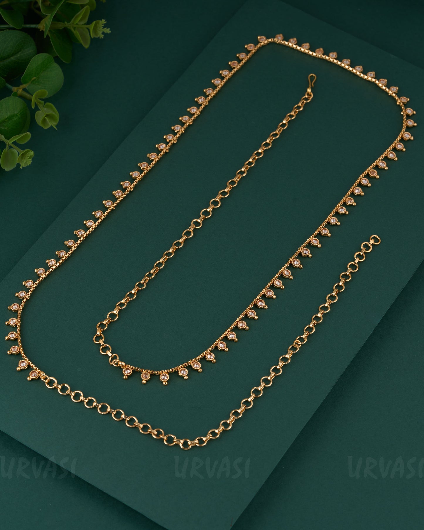 Gold-Toned Round-Designed Hip Chain HC 86
