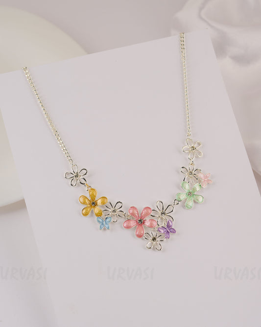 Rhodium Polish Floral Butterfly Statement SN 18