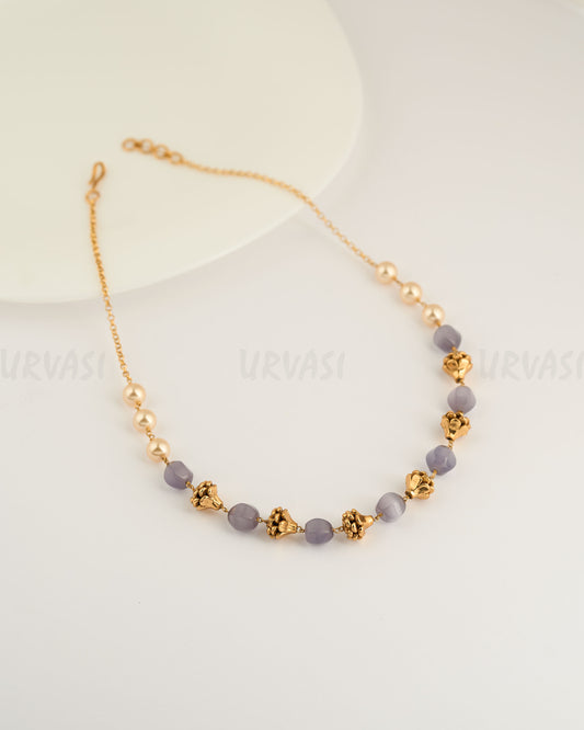 Gold-Toned Pearl-Equisite Mala Ma 077