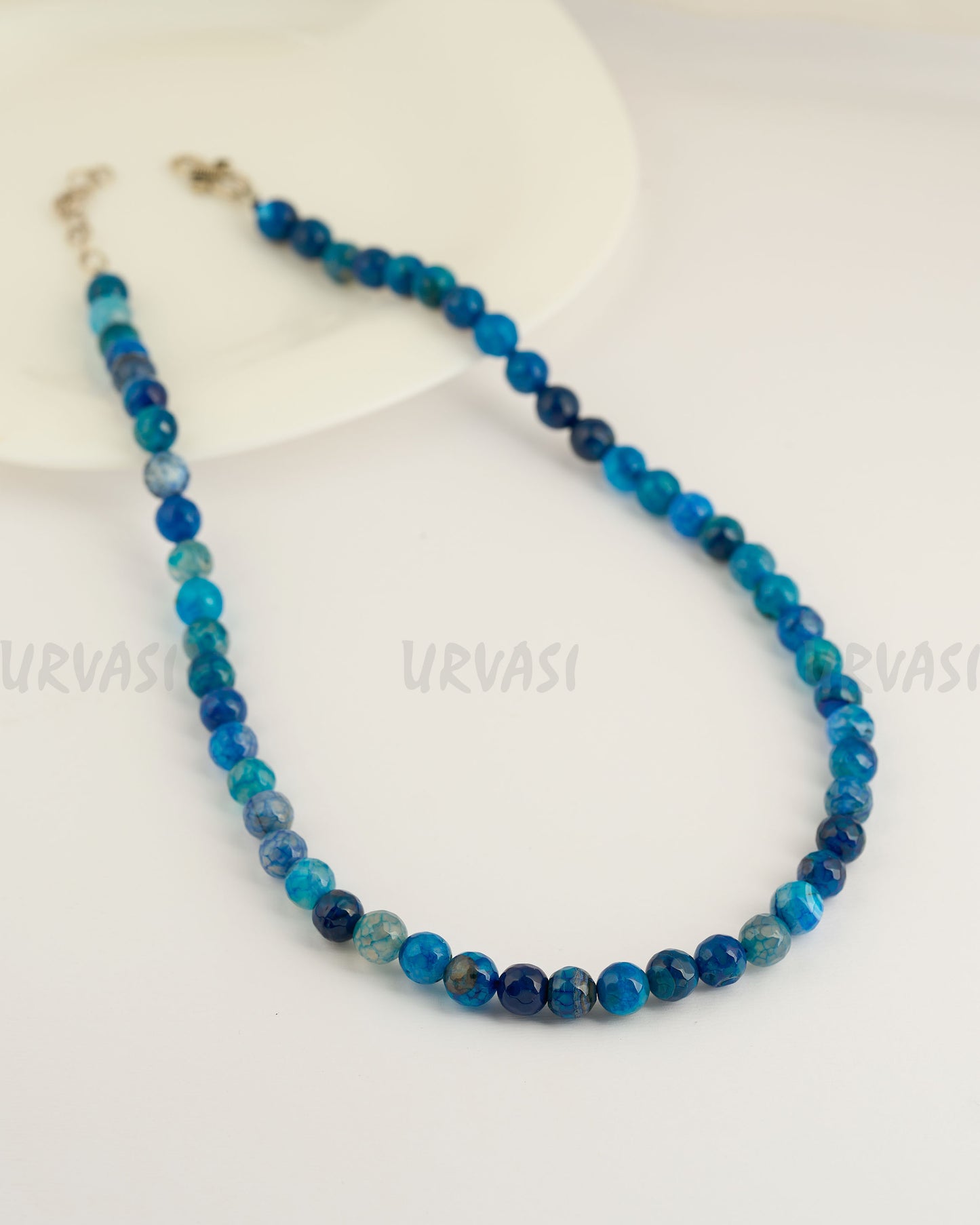 Hand-Made Natural Blue Kyanite Beaded Mala Ma 076