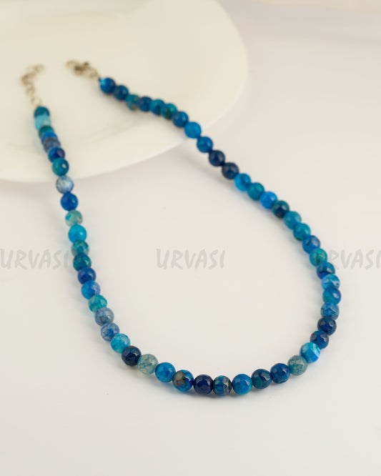 Hand-Made Natural Blue Kyanite Beaded Mala Ma 076