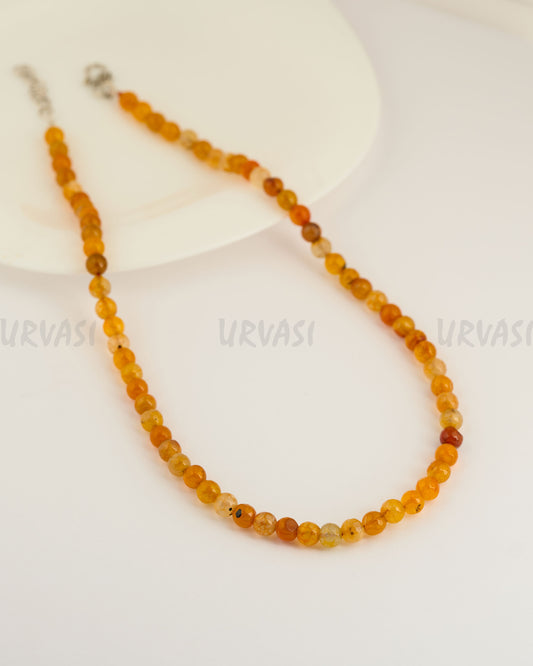 Vintage Carnelian Round Beaded Gemstone Mala Ma 075