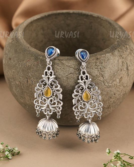 Oxidised Silver Dhrti Bling Jhumka Earrings ER 112