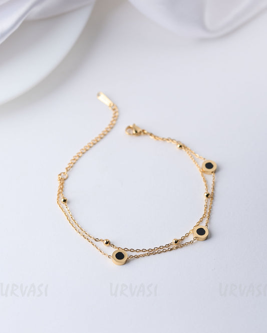 Gold-Toned Two-Layer Stainless Steel Bracelet BR 26