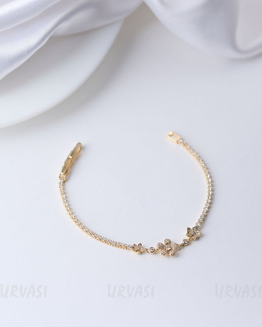 Stone-Studded Floral Stone-Studded AD Bracelet BR 27