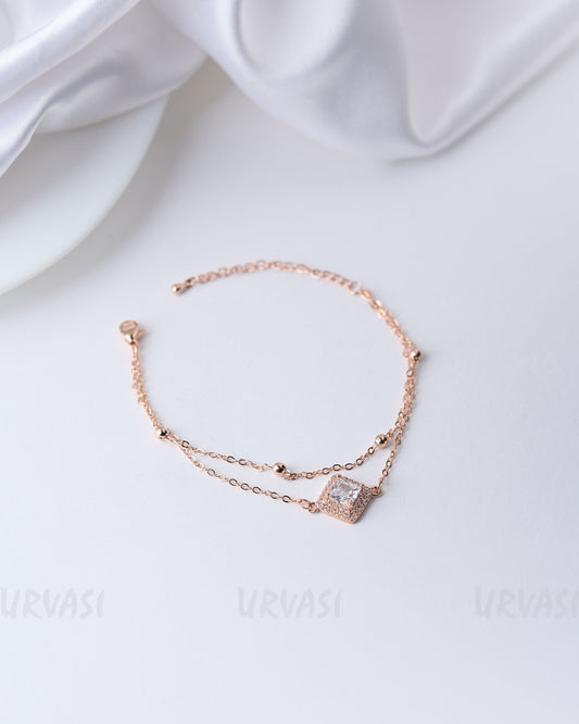 Rose-Gold Polish Two-Layer Anti-Tarnish Bracelet BR 34
