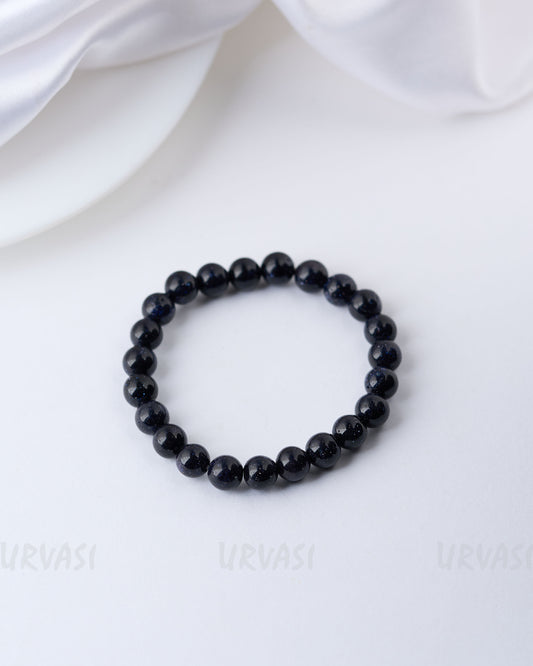 Hand-Made Blue Sand-Stone Beaded Bracelet BR 18