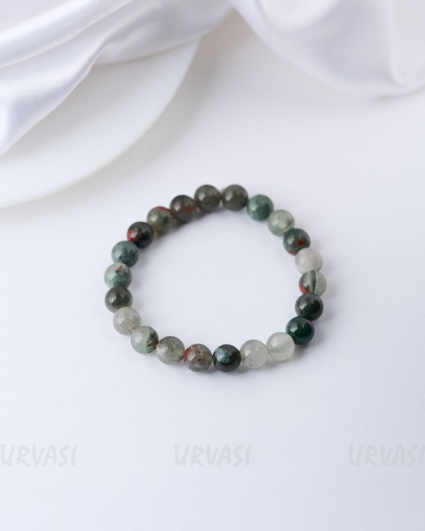Hand-Made African Bloodstone Beaded Bracelet BR 17