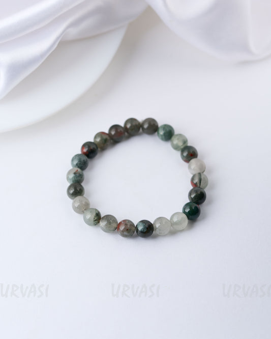 Hand-Made African Bloodstone Beaded Bracelet BR 17