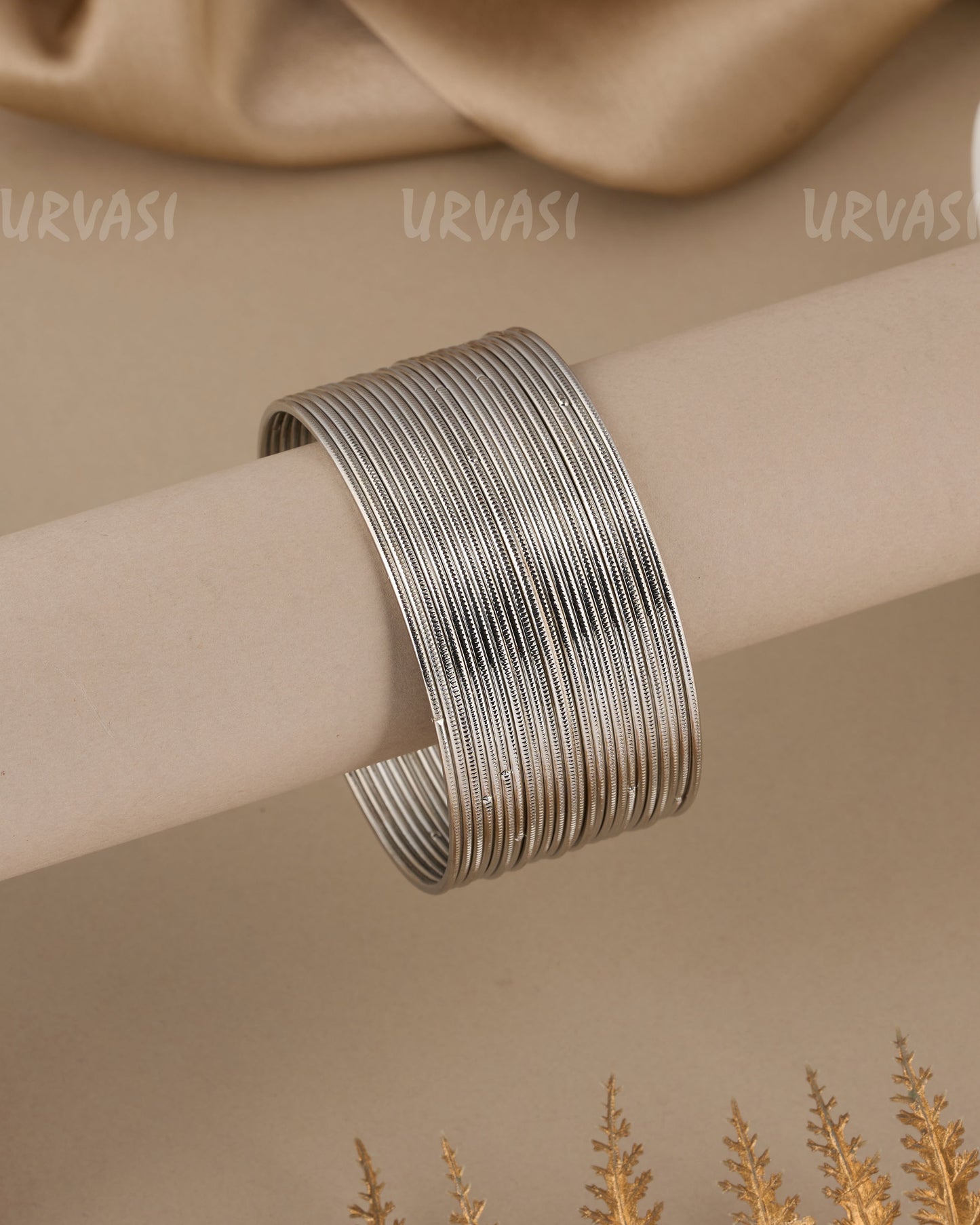 Oxidised Silver Simple Bangles BA 399(set of 12 pieces )