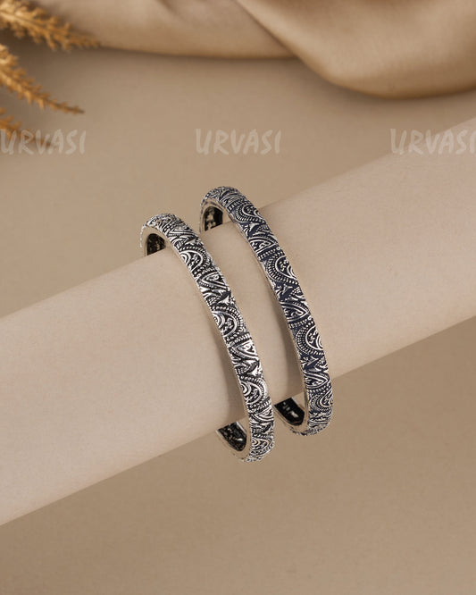Oxidised Silver Kada Bangles BA 396(set of 2)