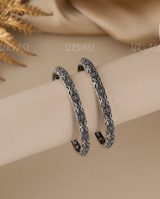 Oxidised Silver Kada Bangles BA 391(set of 2)