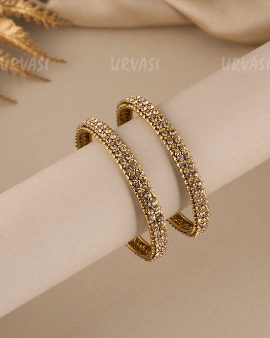 Gold-Toned Stone-Studded bangles BA 385(Set of 2)