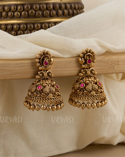 Premium Gold-Toned Floral Non-Idol Earrings ER 349
