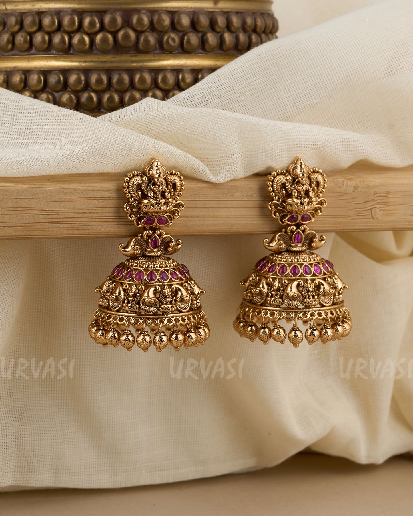 Premium Antique Lakshmi Peacock Motif Earrings ER 343