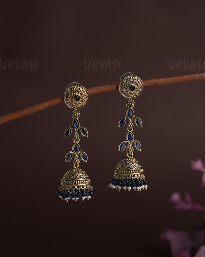 Mehendhi Polish Dew-Drop Jhumka Earrings ER 447