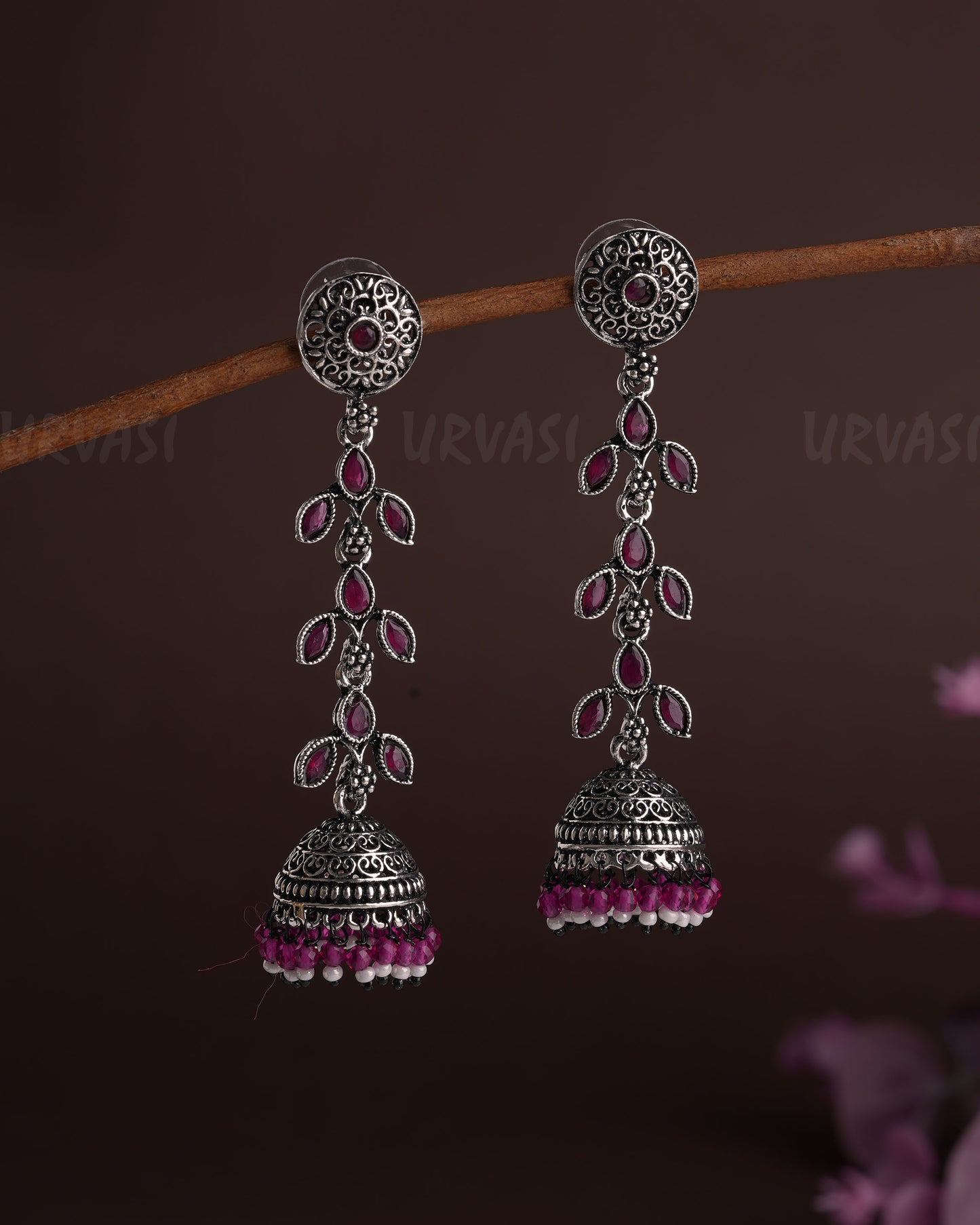 Oxidised Silver Dew-Drop Jhumka Earrings ER 01
