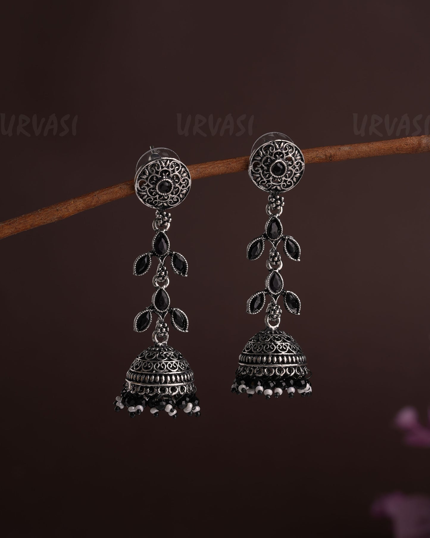 Oxidised Silver Dew-Drop Jhumka Earrings ER 01
