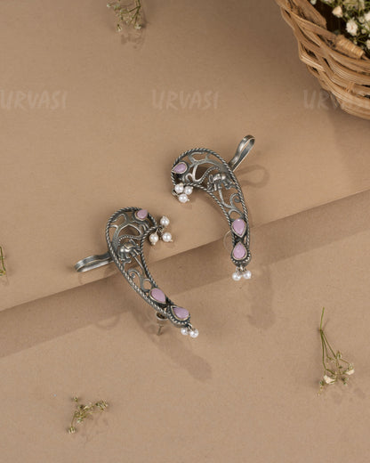 Oxidised Silver Elephant  Motif Earcuff Earrings  ER 1261