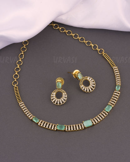 Mehendi Polish Box-Designed AD Necklace 169