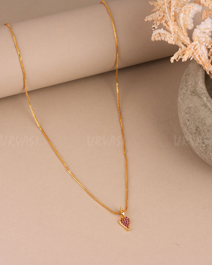 Gold-Toned Diamond Look Thali Pendant Mala  Ma 135