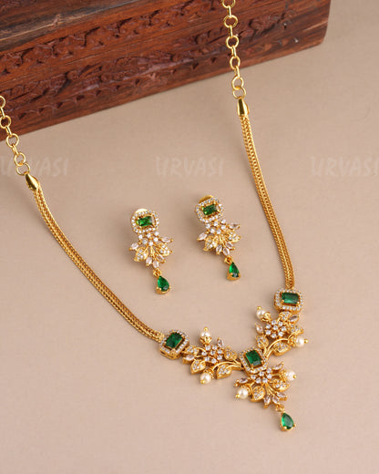 Gold-Toned Freya AD Short Necklace 638