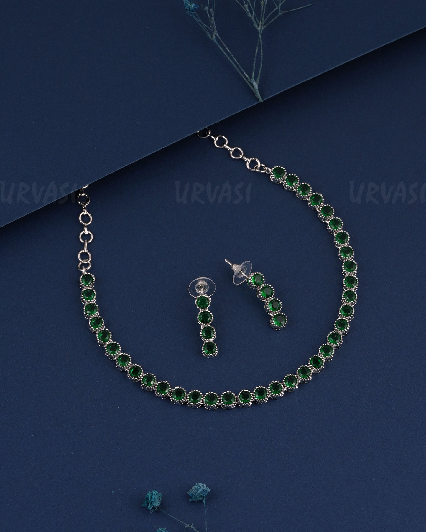 Rhodium Polish AD Necklace 006