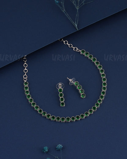 Rhodium Polish AD Necklace 006