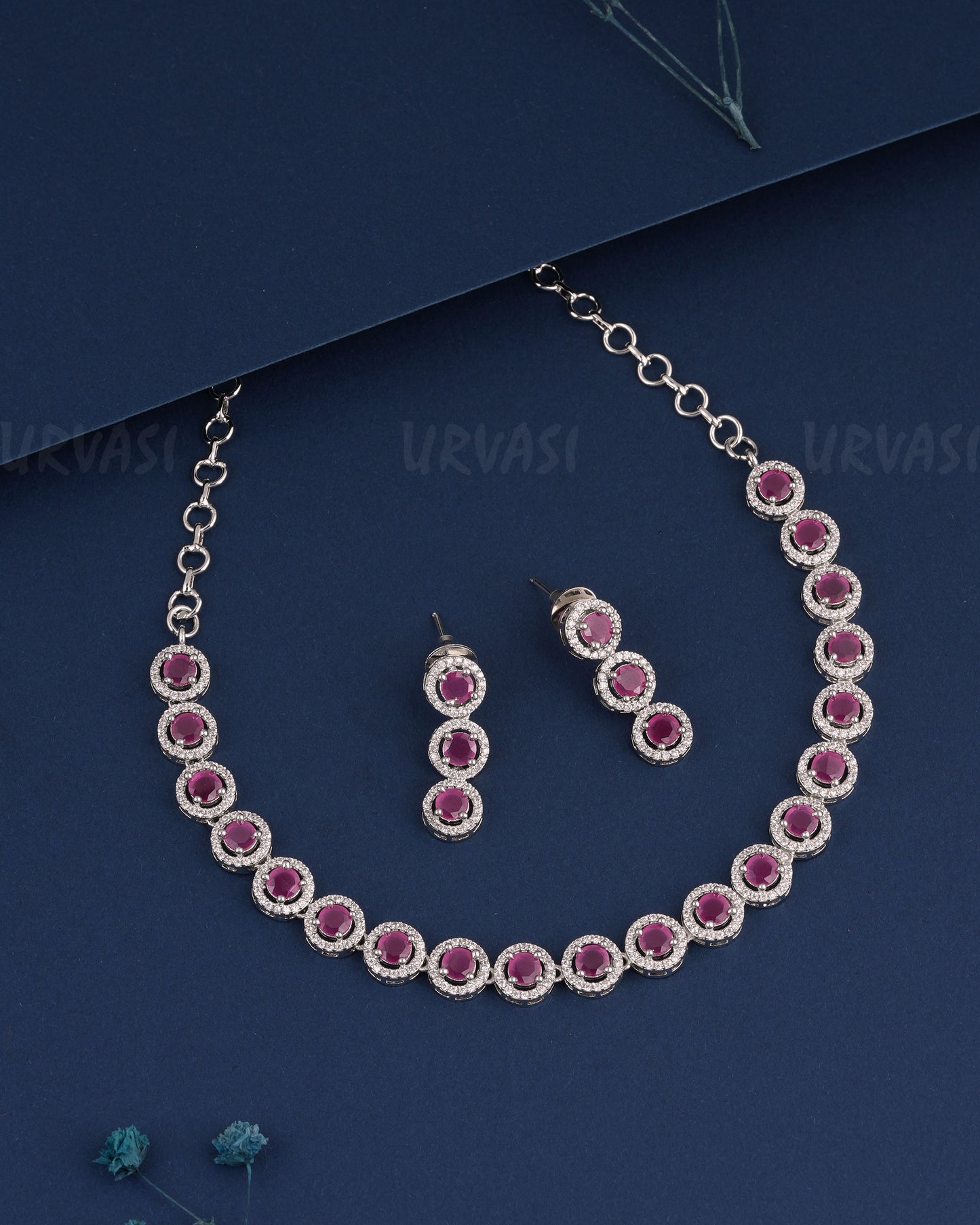 Rhodium Polish AD Necklace 637