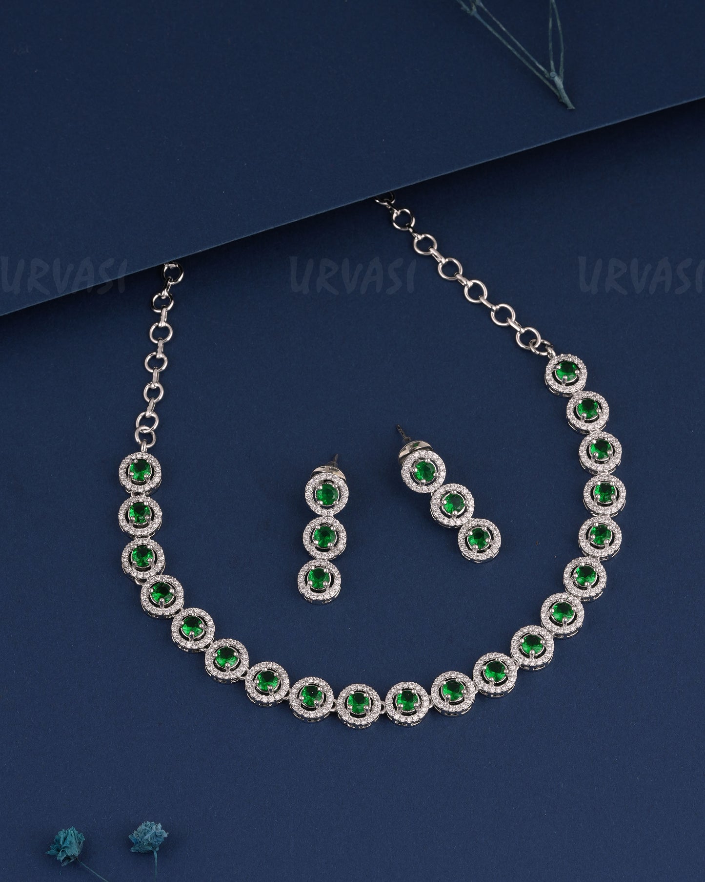 Rhodium Polish AD Necklace 637