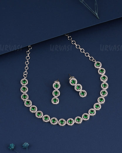 Rhodium Polish AD Necklace 637