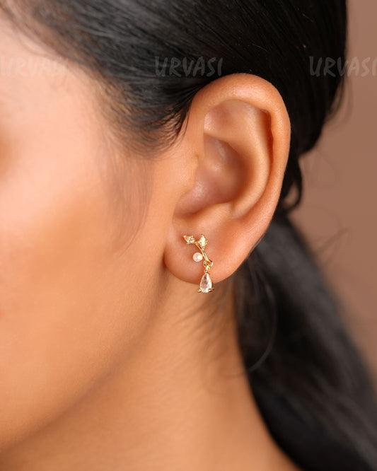 Minimal Hanging Stone-Studded Earrings  ER 450
