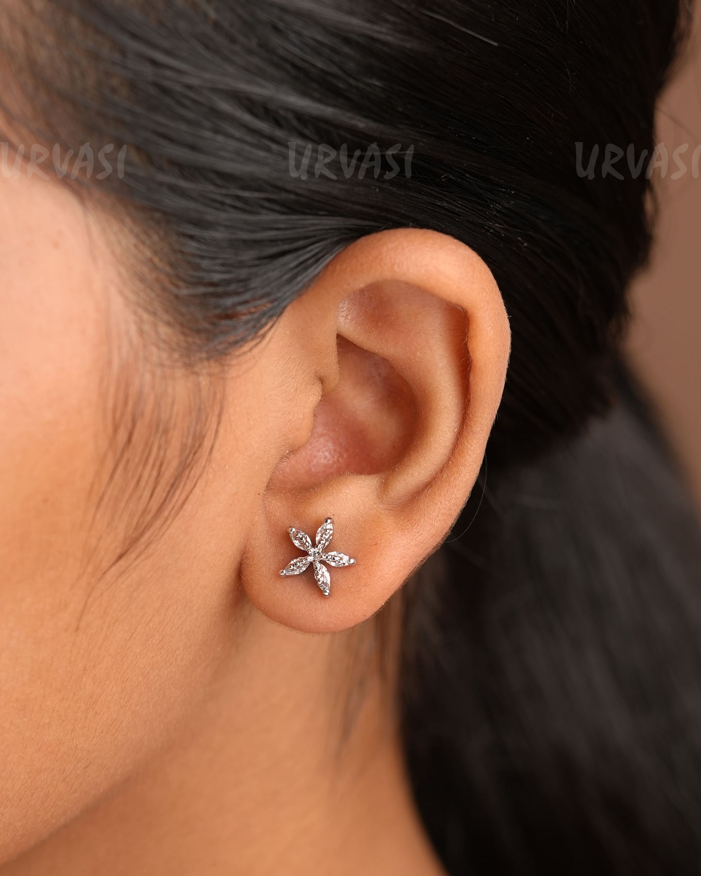 Minimal Star Floral Stone-Studded ad Earrings ER 341