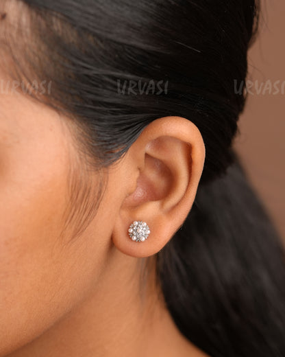 Pearl Minimal  Floral Stone-Studded Earrings  ER 317