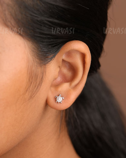 Minimal Tortoise Designed AD Earrings ER 330