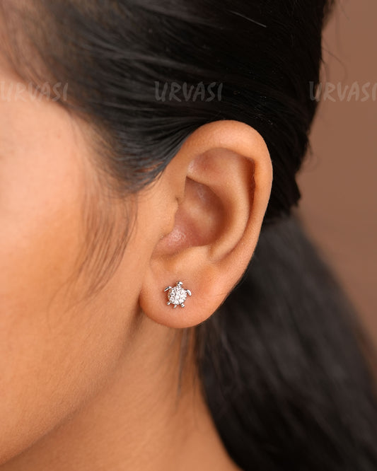 Minimal Tortoise Designed AD Earrings ER 330