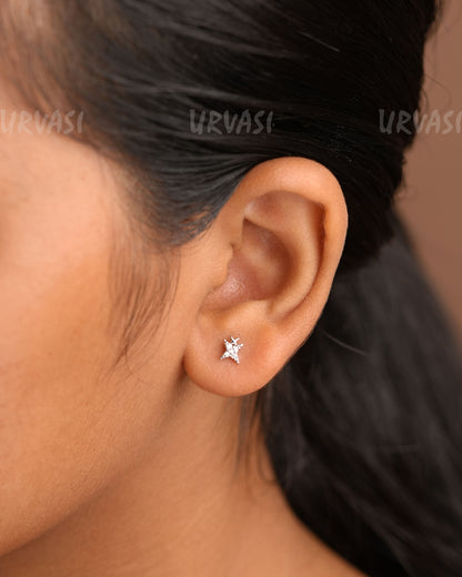 Minimal Star-Designed AD Earrings ER 382
